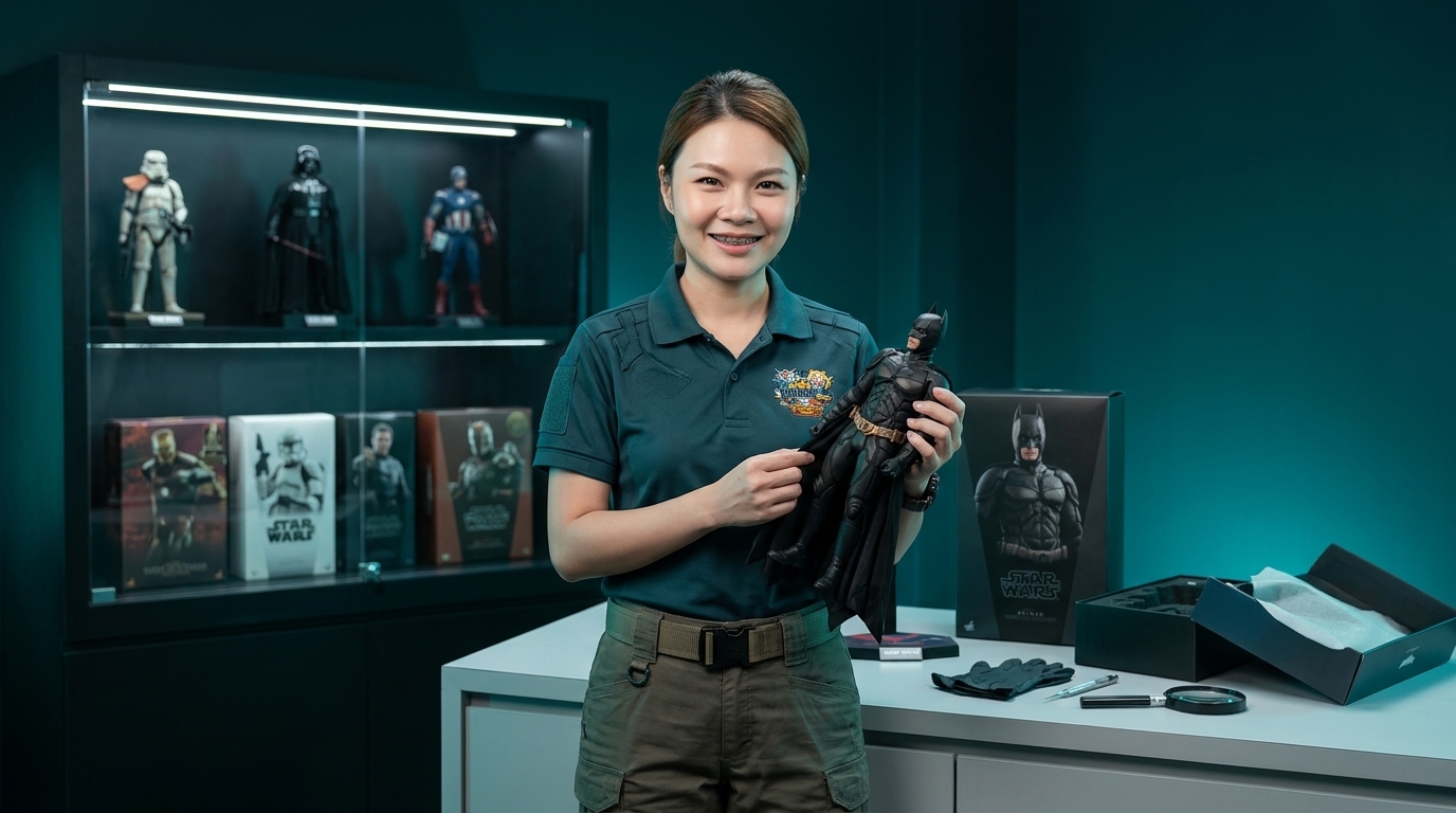 รับซื้อเทคนิคตรวจเช็ก Hot Toys แบทแมนและฟิกเกอร์ 1/6 สภาพชุดผ้า บอดี้ และกล่อง ก่อนส่งประเมิน